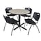 Cain Cain Round Table & Chair Set, Wood, Metal, Plastic Top, Maple TB36RNDPL47BK - alternate 1
